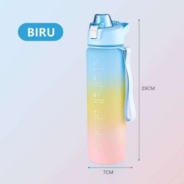 Botol Minum 1 Liter Botol Minum Gradasi Sport Tumblr Bottle Motivasi Tempat Air Minum Tritan Olahrag