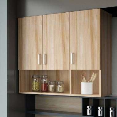 JP Lemari Dapur Gantung Kichen Set Dapur Lemar Putih+Kayu90*30*80