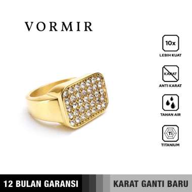 Emrys VORMIR Premium Ring Titanium Anti Karat Cincin Titanium Pria Wanita 8 GOLD