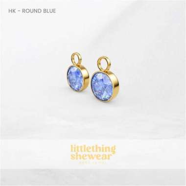 Jakarta Littlethingshewear Liontin Loop Hoop Round Swarovski Biru β 17k Anti Karat Anti Alergi Aman