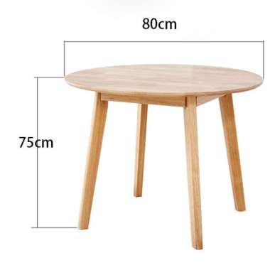 Kayu Solid Meja Makan Meja Bulat Meja Kayu 80*80*75CM