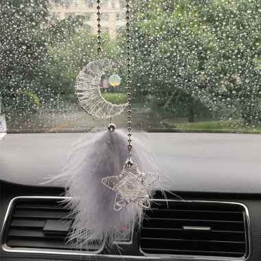 Pajangan Gantungan Kaca Spion Tengah Mobil Dream Catcher/Hiasan Gantung Bintang Bulan Untuk Dekorasi