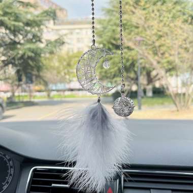 Pajangan Gantungan Kaca Spion Tengah Mobil Dream Catcher/Hiasan Gantung Bintang Bulan Untuk Dekorasi