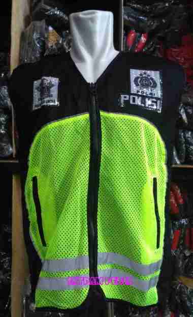 Rompi Jaring Polantas Hitam Hijau - Rompi Jaring Polisi XXXL