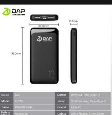 DHIO-POWER BANK DAP 10.000MAH