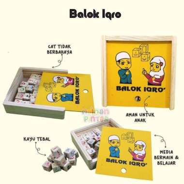 Mainan Kayu Edukasi Anak Balok Pelangi / Balok Bintang/ Balok Bulan / Balok Matahari / Balok Awan /