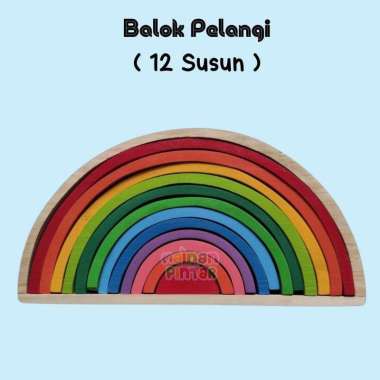 Mainan Kayu Edukasi Anak Balok Pelangi / Balok Bintang/ Balok Bulan / Balok Matahari / Balok Awan /