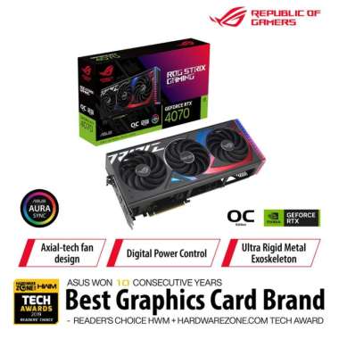 VGA Nvidia ASUS ROG Strix GeForce RTX 4070 OC Edition 12GB GDDR6X
