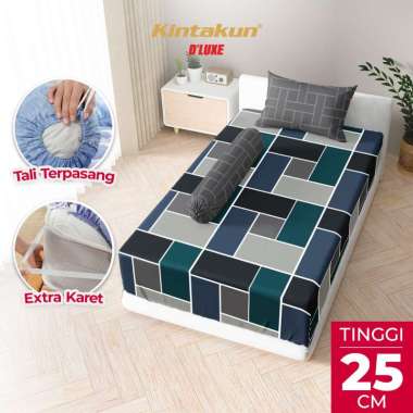 Kintakun DLUXE Sprei Set Fitted Tinggi 25cm ADARA 90x200/ 100x200 / 120x200 Aesthetic Varian Size 12