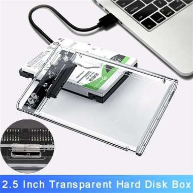 HDD SSD SATA Enclosure Casing Hard Disk 2.5" Eksternal USB 3.0 to Micro B Transparant Case Kesing Ha
