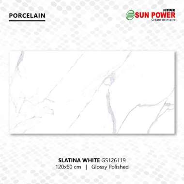Granit Lantai Glossy Polished - Slatina White 120x60 | Sun Power