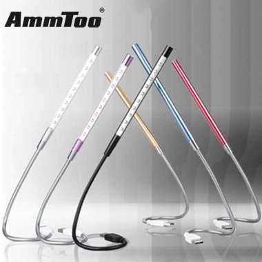 Ammtoo Lampu Baca LED Reading Lamp USB Adjustable Cool White 5V 1W T2A Lampu Kecil Terang Portabel P