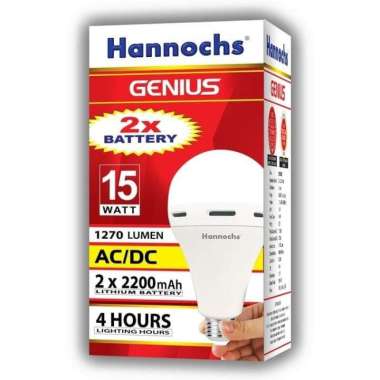 Lampu LED Emergency Hannochs 15 Watt MENYALA SAAT MATI LISTRIK GARANSI