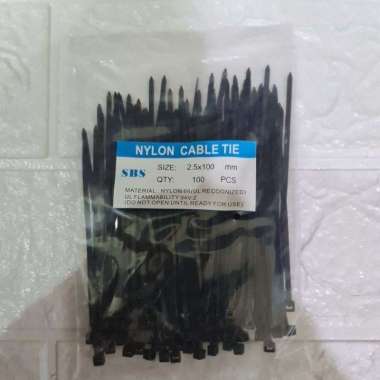 Kabel tie / Nylon Cable Tie / pengikat kabel / pengikat bungkusan SBS 2,5 x 100 mm Hitam