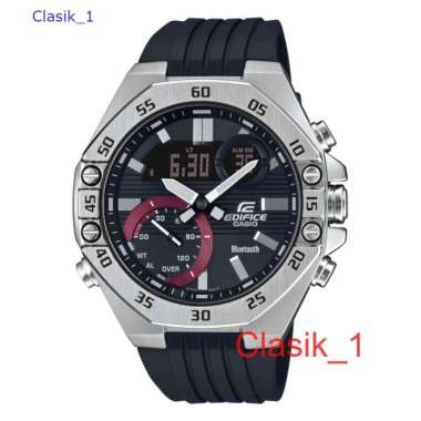 Original 100%!! Casio EDIFICE ECB-10P-1ADF - Jam Tangan Pria - Rubber - Hitam ECB10P Garansi Resmi 2