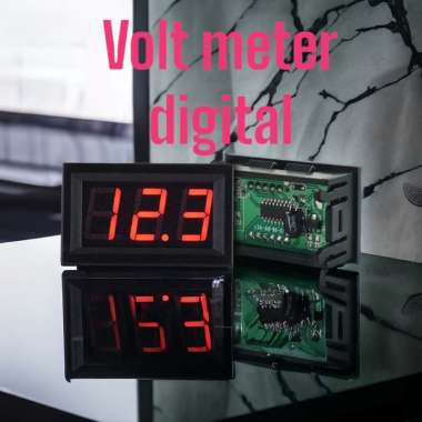 Voltmeter Digital Led Display Panel Slim Volt Meter Mini Pengukur Tegangan Batre Listrik Aki Motor M