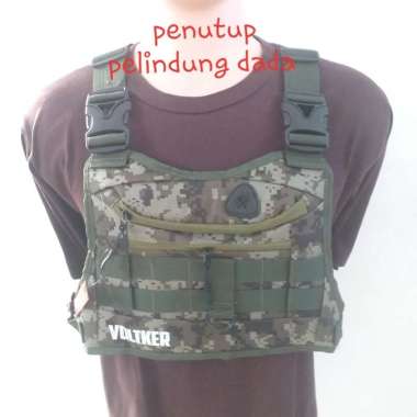 Rompi Motor Biker model Police TNI FBI Warna Loreng / Pelindung Dada Anti Angin hijau