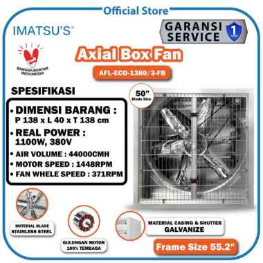Blower Exhaust Box Fan Kandang Ayam 50 Inch 380V 3 Phase Kipas Gudang