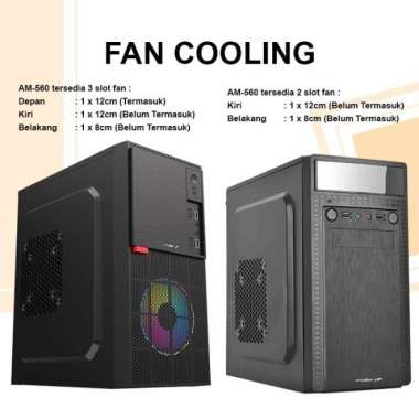CASING PC / CPU KOMPUTER MURAH POWER UP AEROMAX AM-560 INC 1 FAN