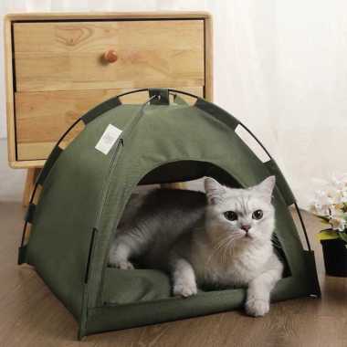 Tempat Tidur Kucing Model Tenda Foldable Cat Bed