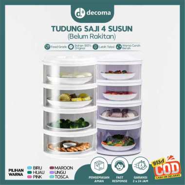 Decoma Tudung Saji 4 Susun Food Storage SNI Belum Rakitan Penyimpanan Makanan Estetik UNGU