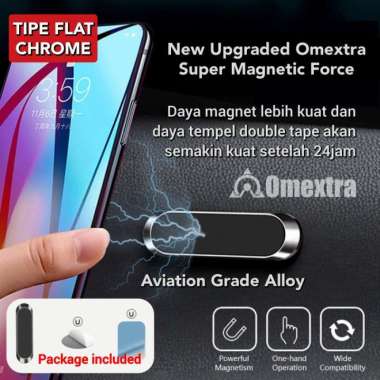 Force on Magnetic Car Phone Holder Holder Hp Mobil Magnet Kuat FLAT CHROME