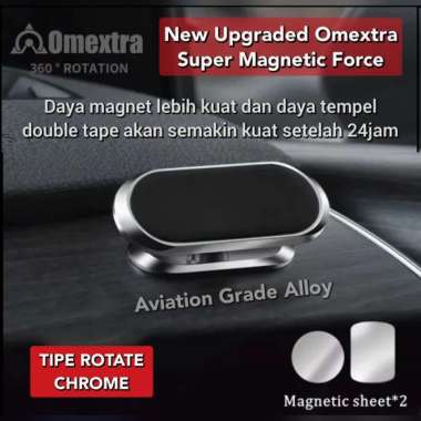 Force on Magnetic Car Phone Holder Holder Hp Mobil Magnet Kuat ROTATE CHROME