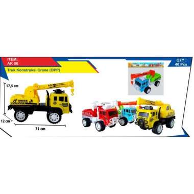 Mainan anak mobil mobilan truk konstruksi crane - truk crane AK06