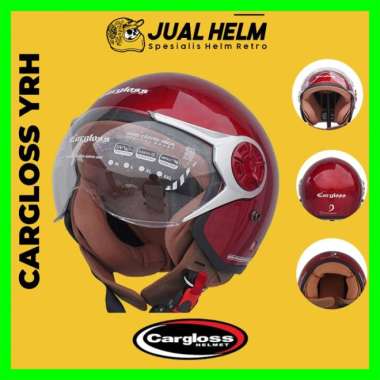 Helm Cargloss Hijab YRH | Helm Wanita | Helm Retro | Helm Half Face Dusty Pink