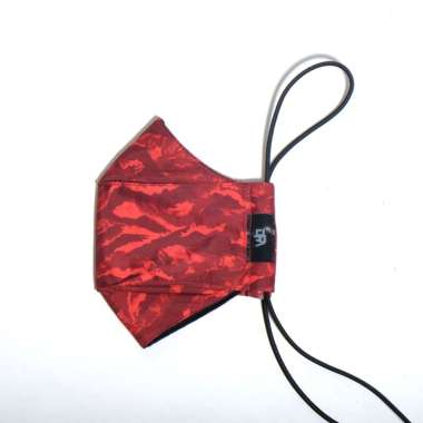 Garage [Premium Mask] - DFA Mask - Masker Kain Loreng/Camo/Militer /Army/Stripe Red