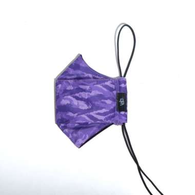 Garage [Premium Mask] - DFA Mask - Masker Kain Loreng/Camo/Militer /Army/Stripe Purple