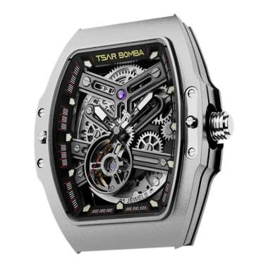 Jam Tangan Pria Tsar Bomba TB8218(1+2)CF-01WH/BK Carbon Bezel Atomic Collection Interchangeable Watc