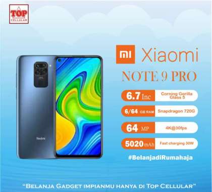 XIAOMI REDMI NOTE 9 PRO [6/64 GB] GARANSI RESMI