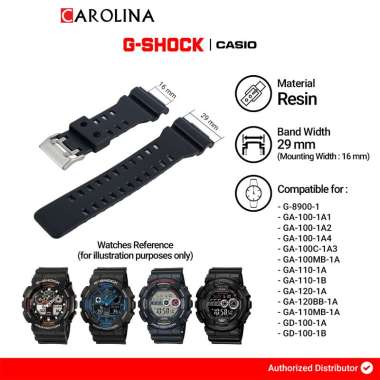 Tali Strap G-Shock G-8900 / GA-100 / GA-110 / GA-120 / GA-110 / GD-100 29mm Black Resin 10347688