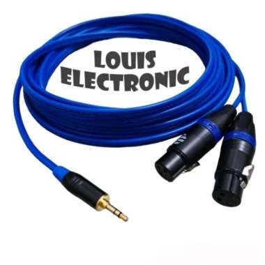 Kabel Jack HP / Laptop ke Mixer Jack Aux 3.5mm to 2 Canon Xlr Female 5 Meter