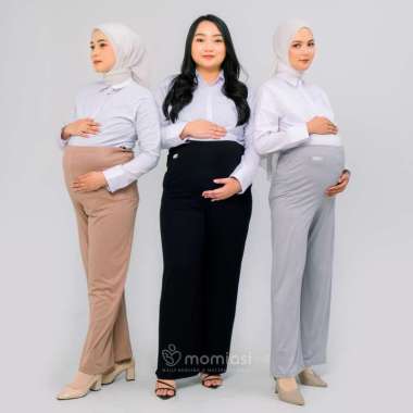 Momiasi - Celana Hamil Kulot Wanita Bumil Panjang Jumbo Maternity Kulot Premium XL KULOT PUTIH