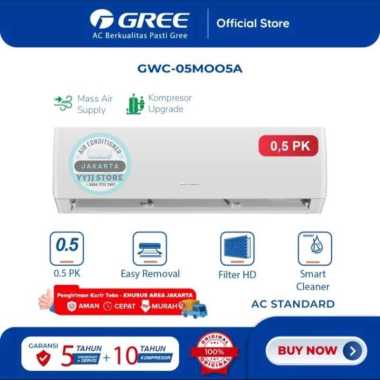 GREE AC Standar 1/2PK - GWC-05MOO5(A) GWC05MOO5A GWC05MOO5S GWC05MOO5 Paket 5 Meter + Pasang
