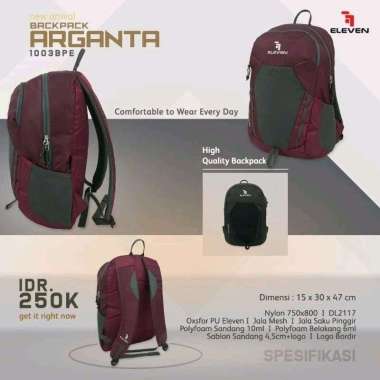 Eleven Tas ransel Backpack Arganta Merah