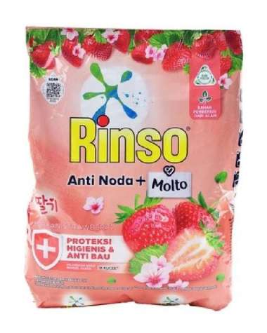 Promo Harga Rinso Anti Noda Deterjen Bubuk + Molto Korean Strawberry 700 gr - Blibli