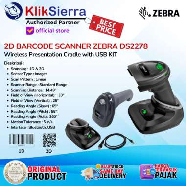 ZEBRA DS-2278 Wireless 2D Barcode Scanner Symbol DS2278 Bluetooth Bublewarp