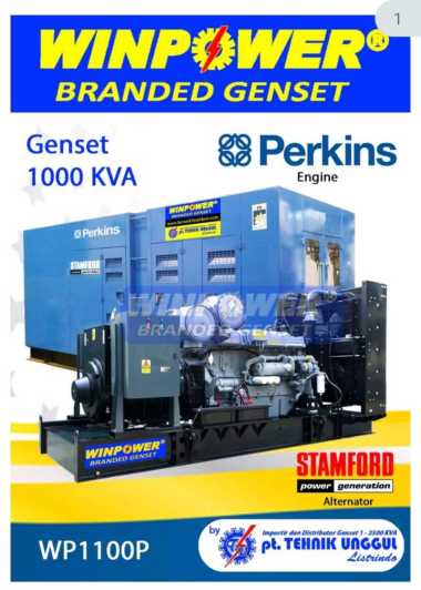 GENSET PERKINS 1000 KVA ALTERNATOR STAMFORD