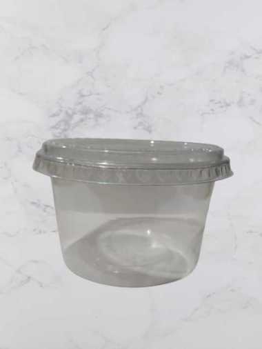 HIGH QUALITY Cup es kepal milo pudding es buah ukuran 450ml / Food Container embos love bulat rata p