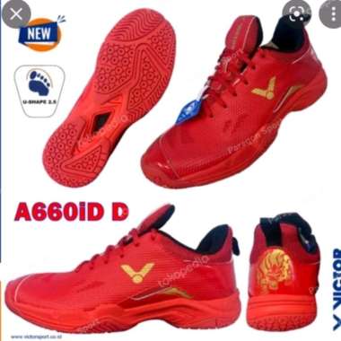 Sepatu Badminton VICTOR A660 / A 660 41 ( 26,5 cm ) MERAH