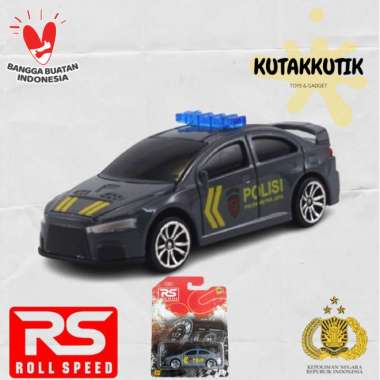 Mainan Mobil Polisi Indonesia Diecast RS Roll Speed 1:64 Mobil Sedan Mitsubishi Lancer Polisi City C