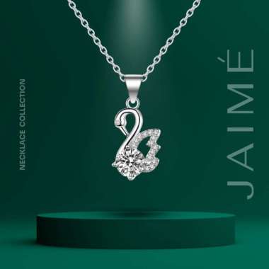 JAIME - JACINDA Kalung Wanita Angsa Swan Acara Pesta Wedding Korea | Permata Zirconia