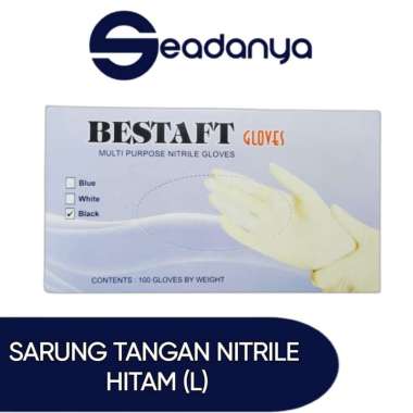 SARUNG TANGAN MASAK NITRILE HITAM 1 PAK L