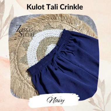 KULOT CRINKLE AIRFLOW CELANA HIGHWAIST JUMBO - CRINKLE LIME CRINKLE NAVY