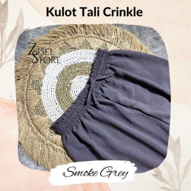 KULOT CRINKLE AIRFLOW CELANA HIGHWAIST JUMBO - CRINKLE LIME CRINKLE SMKGREY