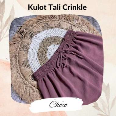 KULOT CRINKLE AIRFLOW CELANA HIGHWAIST JUMBO - CRINKLE LIME CRINKLE CHOCO