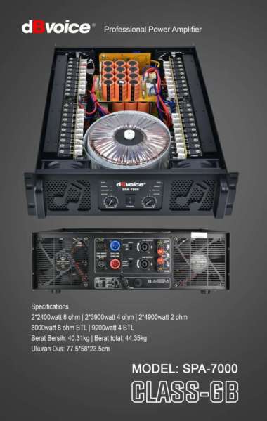 Power Amplifier DB VOICE SPA7000 | SPA 7000 Class GB 2 x 2400 Watt Original